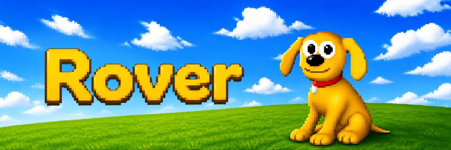 Microsoft Rover sitting on a bright green hill beneath a blue sky